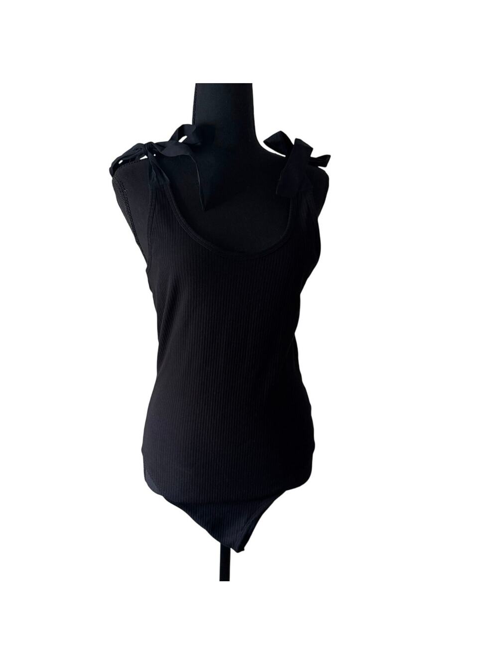 NWT OLD NAVY Black Ribbed Cotton Bodysuit Size Medium